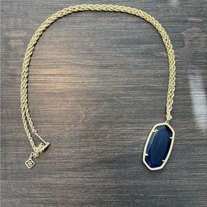 Kendra Scott Gold Necklace with Blue Pendant